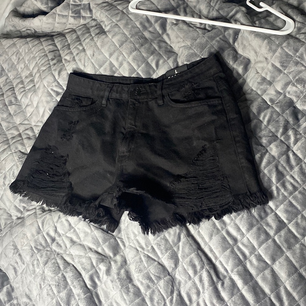 Fashion Nova Black Ripped Shorts